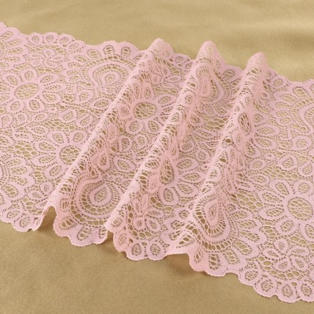Lace elastic fabric, 190 mm × 2.7 ± 0.5 m, powder color-2