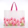Bag without fastening, white/pink color