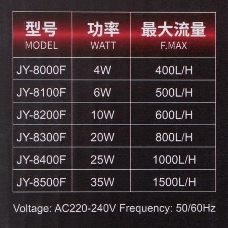 Internal filter Jingye JY-8200F, two-section, 600 l/h, 10 watts-8
