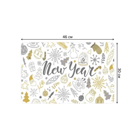 A set of napkins for setting the New Year table, rectangular, rounded edges, size 30x46 cm, 4 pcs-2