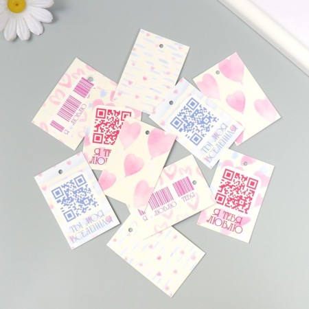 Cardboard "Hearts" set 10 pcs (5 types) 4x6 cm-1
