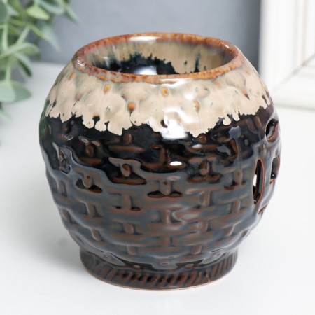 Aroma lamp ceramics "wicker patterns" mix 9.5x9.5x10 cm-3