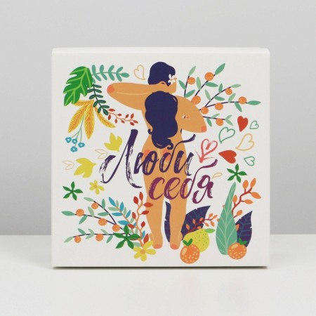 Gift folding box, packaging, “tropics”, 17 x 17 x 7 cm-4