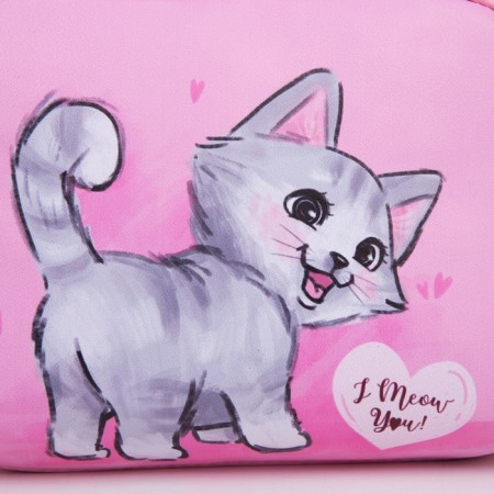 Children's bag for a girl "kitten" from eco-leather, on a strap, 15x12x3 cm-5