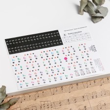 Color stickers on the piano keys