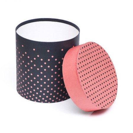 Set of round boxes 5V1 "pink-black peas", 25 × 25 ‒15 × 15 cm-4