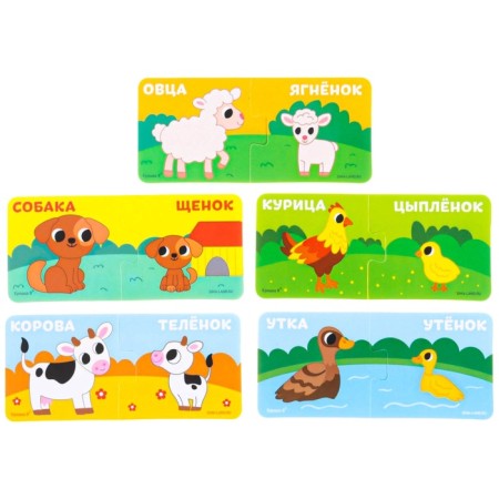 Soft puzzle for kids “Who is my mother?”, 5 puzzles, crush me-1
