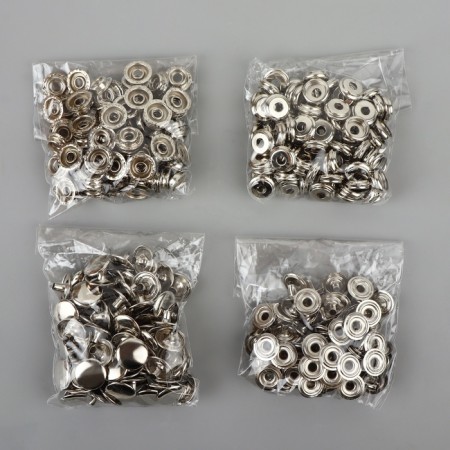 Installation button, omega (o-shaped), iron, d = 15 mm, silver color-3