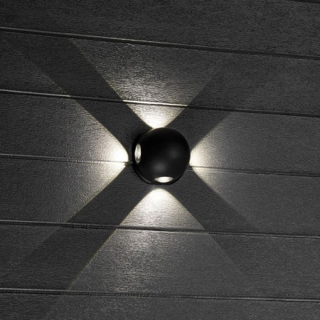 Lamp wall -mounted invoice Duwi Nuovo 103x103x77mm 4W plastic 4200K IP 54 Black 4 rays 990523-8