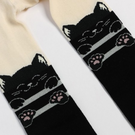 Pantyhose children, cream/black color, height 140-146 cm-1