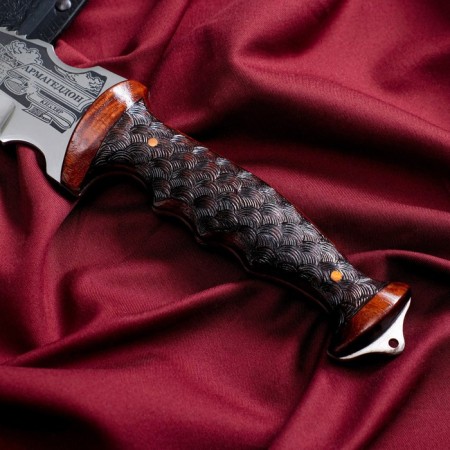 Cutting knife "Armageddon" steel - 40x13, handle - burnt nut, riveted, 25.5 cm-2