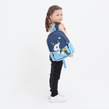 Baby backpack on lightning, external pocket, blue/blue color