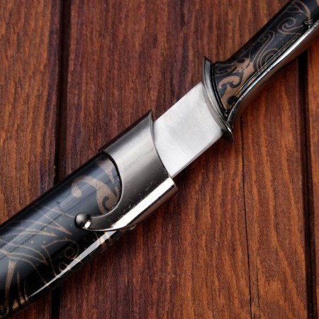 Black knife in a case (pattern) plastic, 28 cm-2