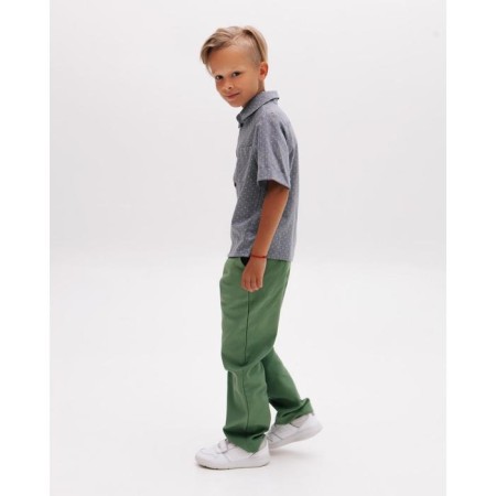 Pants for the boy Minaku: Casual Collection Kids, olive color, height 104-1