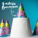 Paper cap “Happy Birthday”, balloons, set 6 pcs.