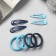 Hair set "Mira" (4 invisibility-5 cm, 8 elastic bands-3.5 cm) blue blue
