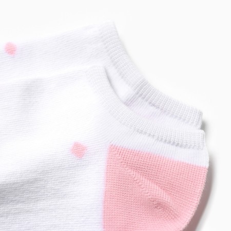 Women's socks shortened "cat", white/pink color, rr 23-25-1