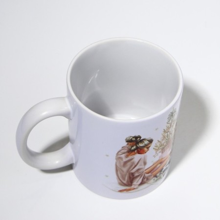 Ceramic "Tenderness" mug, 320 ml, white color-3
