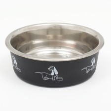 Metal bowl in the plastic case 