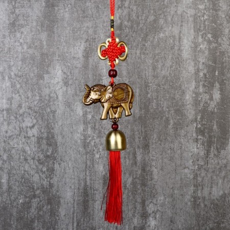 Suspension metal, textiles, plastic "Elephant with a bell" 34 cm