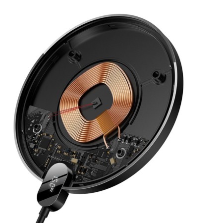 Wireless charger Baseus Gen 2, 2 A, 15W, display, black-5