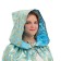 Carnival cloak adult, satin, color gold pattern on blue, length 120cm