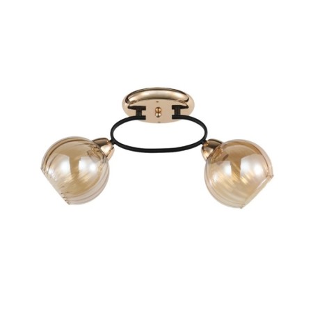 Lamp Ceiling Economy light 12211/2FGD+BK AMB, 2x60W, E27, 23x15x47 cm, gold color