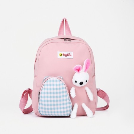 Baby backpack on lightning, 3 outer pockets, pink color-4