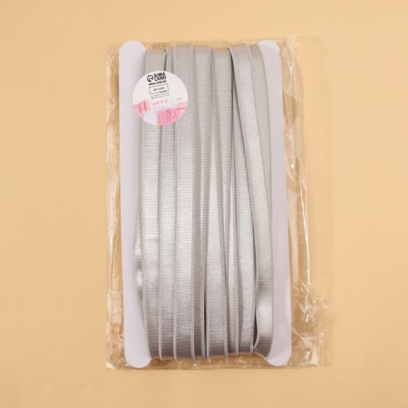 Glaps for straps, shiny, 10 mm, 10 ± 0.5 m, gray color-1