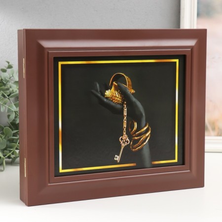 Key closed "Golden Key" 26.5x31.5 cm nut-1