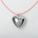 Pendant on the cord "Heart" voluminous, color silver with pink, 30+5 cm