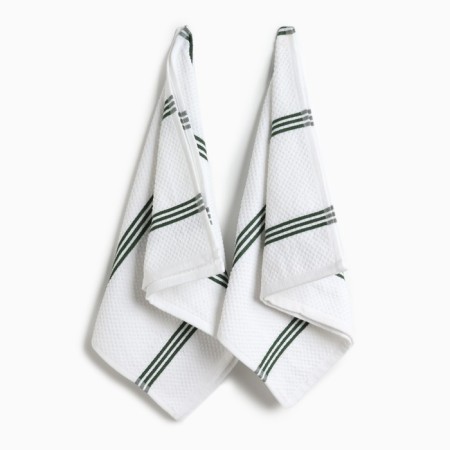 Set of towels Ethel "Green Stripe" 40x71cm - 2 pcs, col. Green, hl. 100%