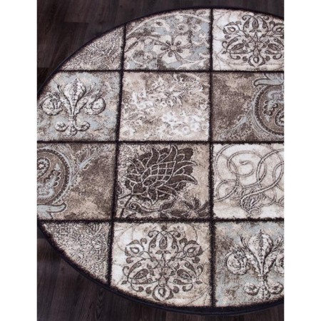 Round Merinos Valencia Deluxe, size 150x150 cm, color Brown-1