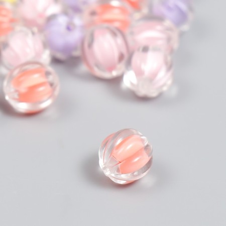 Plastic beads "Ball ribbed - inner range of assorted" set of 20 g 1.2x1.1 cm-1
