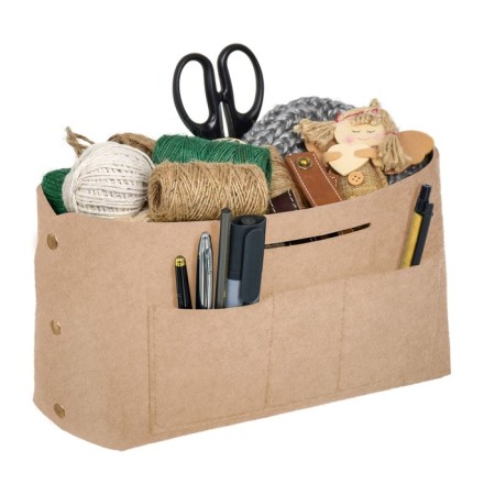 QWERTY organizer for storage, from felt, 6 l, beige color-4
