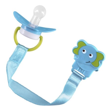 Nipple - Silicone dummy classic, with a chain and clothespin, from 0 months., Mix color-9