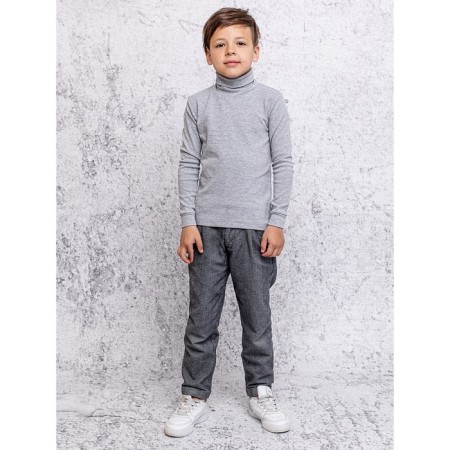 Batik turtleneck for a boy, height 128 cm, color gray melange