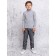 Batik turtleneck for a boy, height 128 cm, color gray melange