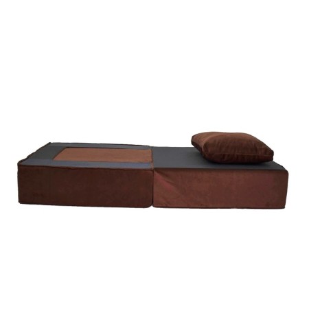 A craft armchair with a banquet "Porter", size 100x100x90 cm, velor, chocolate-4