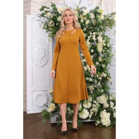 Female dress, size 44, mustard color-1