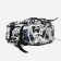 Youth backpack from textiles on lightning, 3 pockets, black/white color