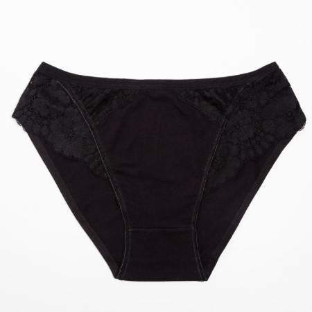 Panties women's slips with lace, black color, size 52-54 (xxl)
