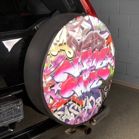 SkyWay spare wheel “Graffiti”, R15, diameter 67 cm, eco -leather, polyester