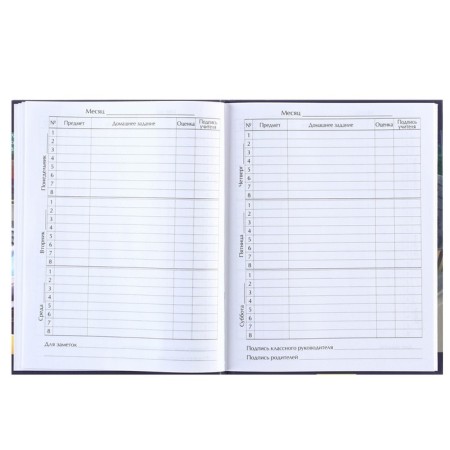 School diary, grade 1-11 in a hard cover, partial UV Lac, 40 l, transformers-1
