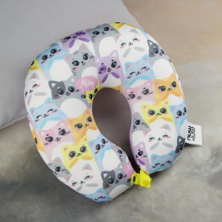 Pillow for travel anti -stress "meow", kittens, children-1