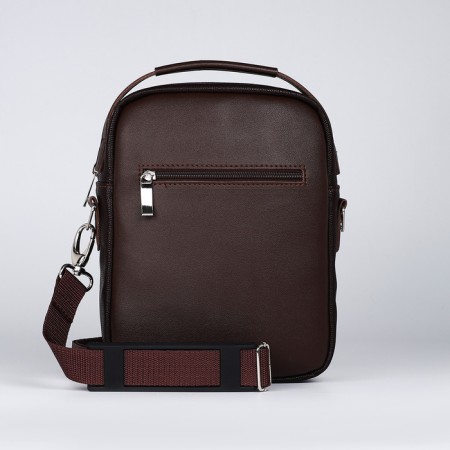 Men's bag over the shoulder, Textura, artificial leather, brown color-3