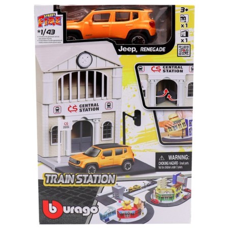 Набор игровой Bburago «Построй свой город! Вокзал», с машинкой Street Fire, 1:43-2