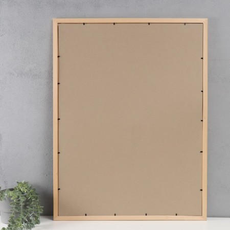 Photo frame wood (2500) 60x80 cm, natural color (plastic screen)-2