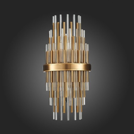 Sconces st. SL1628.301.02. TERAMO. 2x40 watts, E14, 20x43 cm, brass color-4