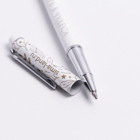Metal pen with a cap “Believe in miracles”, metal, blue paste, 0.8 mm-3
